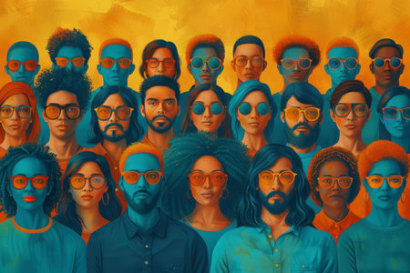 Diverse group of  individuals joining forces. Generative AIの素材