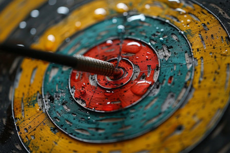 Precision striking bullseye an  arrow hitting its target with precision. Generative Aiの素材