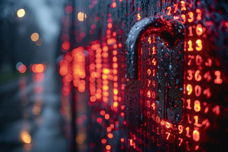 The security system  blocks data for computer security . Generative Aiの素材
