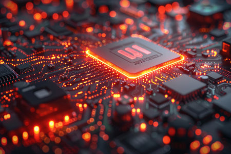 The security system  blocks data for computer security . Generative Aiの素材
