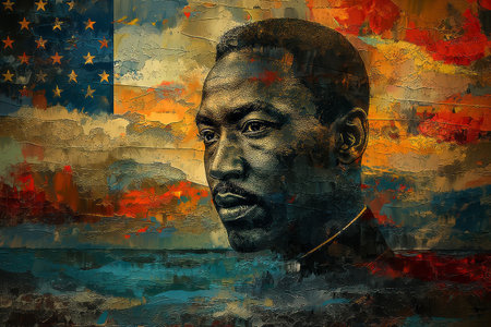 United States Flag , Happy martin Luther king day ,Memorial Day , digital ai art. Generative AIの素材