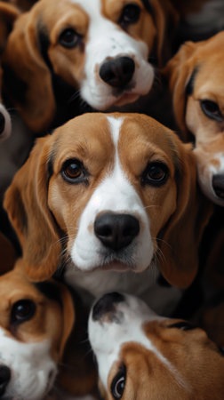 Create a high-resolution image of Beagles that  are indistinguishable from real ones. Generative AIの素材