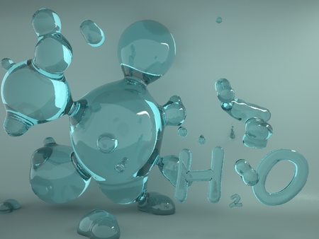 The illustration of bio infographics background with water molecule in transparent style. Ecology, biology and biochemistry concept. Totally  image.の写真素材