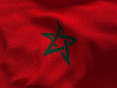 Morocco flag on a fabric basisの写真素材