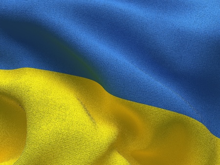 Ukraine flag on a fabric basisの写真素材