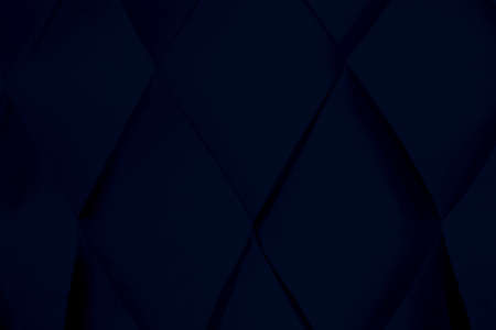 Amazing dark deep blue abstract rhombus texture background. Play of light and shadows. Convex and...