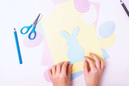 Easter activities. Dot to dot painting bunny game. Line art easter rabbit game for children. Dot to...
