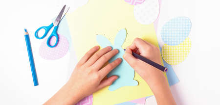 Easter activities. Dot to dot painting bunny game. Line art easter rabbit game for children. Dot to...
