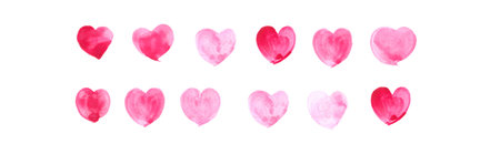 Hand drawn pink heart set. Valentine day.の写真素材