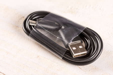 Brand new unused black usb and micro usb cable for mobile phones.