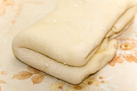 Making puff pastry on the old way.の写真素材