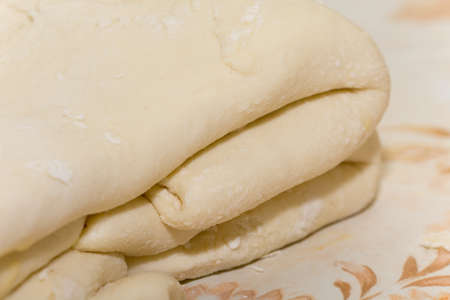 Making puff pastry on the old way.の写真素材