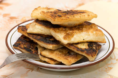 Homemade puff pastry on grandmothers way.の写真素材