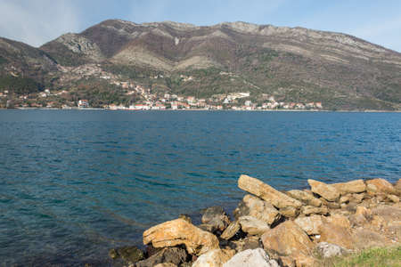 Adriatic sea blue sky island and rocks.