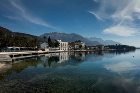 Hacienda houses on the adriatic beach.の写真素材