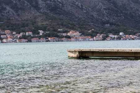 Concrete dock on the sea.