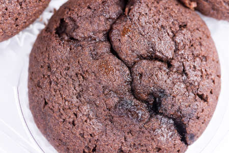 Close macro view of chocolate muffins.の写真素材