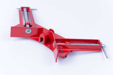 Carpenter angle clamps isolated on white.