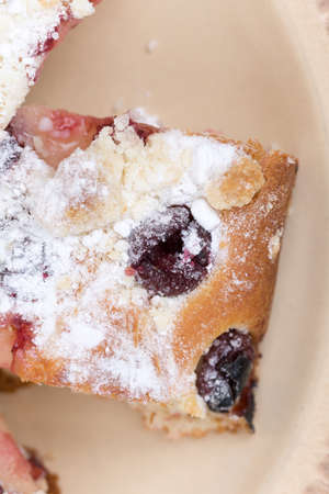 Cherry pastries served on the plate.