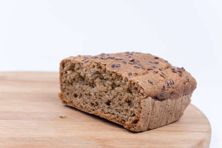 Chrono homemade bread with copy space.