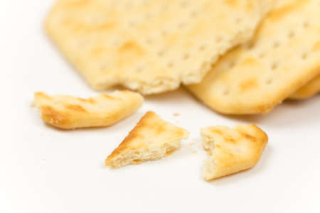 Crisp cookies isolated over white background.