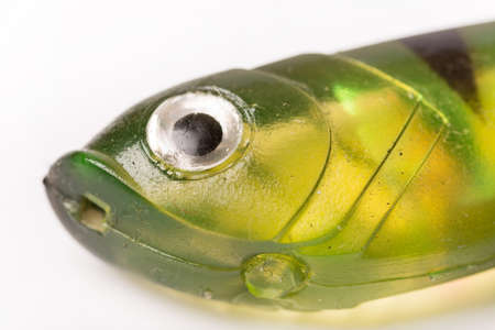 Closeup macro silicon fake fishing lureの写真素材