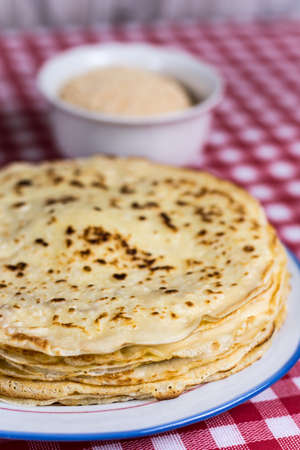 Homemade pancakes on the plate