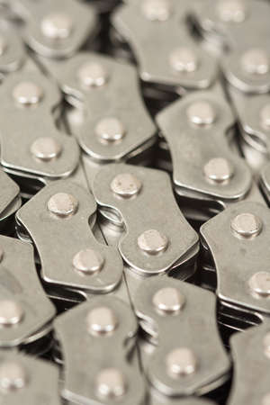Closeup macro car engine timing chainの写真素材