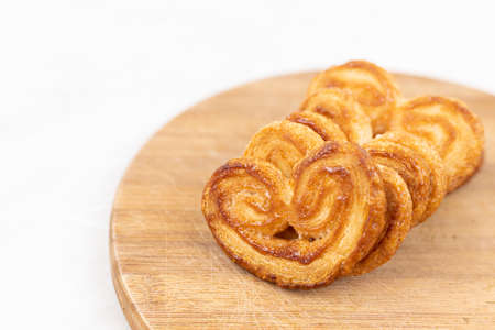 Pastry in Heart shape with copy space.