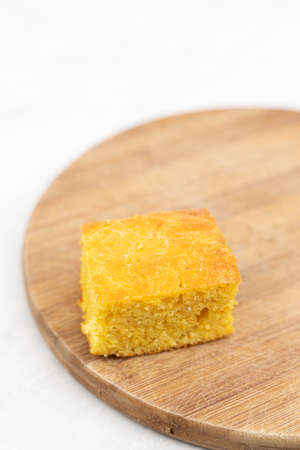 Homemade cornbread served on the plate.の写真素材