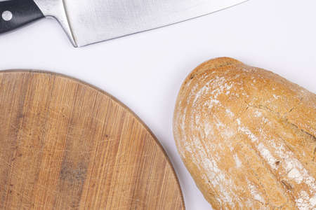Top view of Homemade Bread on the table with copy space.
