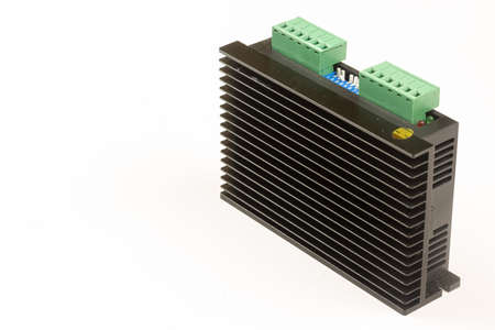 CNC Stepper motor driver isolated above white background.