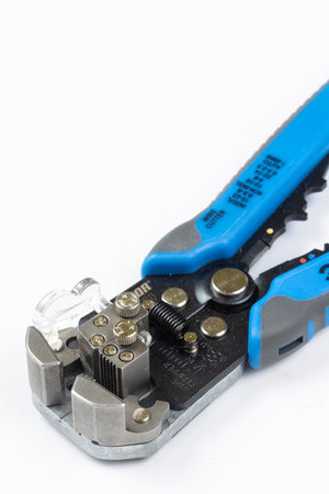 Belgrade - 18. April 2021. - Unior Crimp Cable pliers isolated above white background.のeditorial素材