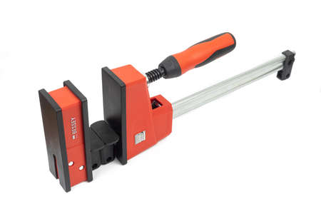 Belgrade, 30.10.2021. - Bessey woodworking clamps isolated above white backgroundの写真素材