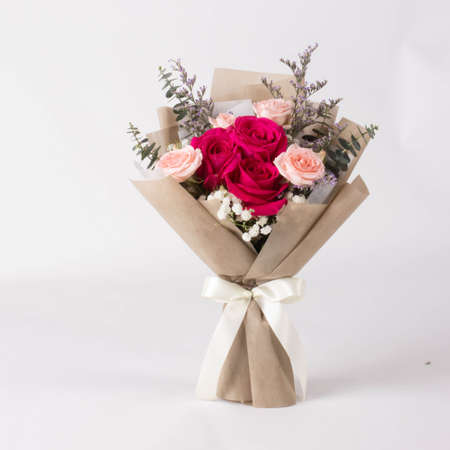 Bouquet of Roses taken in a beautiful light studioの写真素材