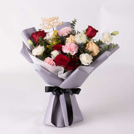 Bouquet of Roses taken in a beautiful light studioの写真素材