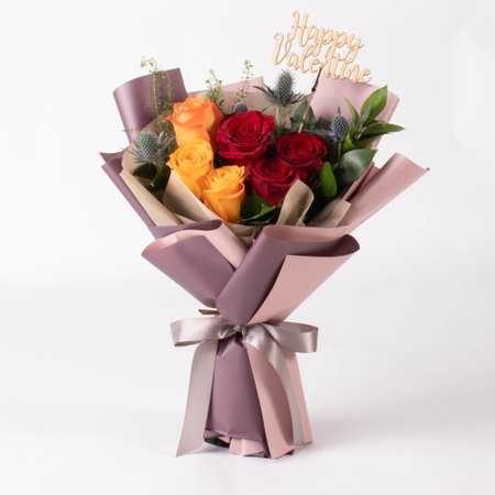 Bouquet of Roses taken in a beautiful light studioの写真素材