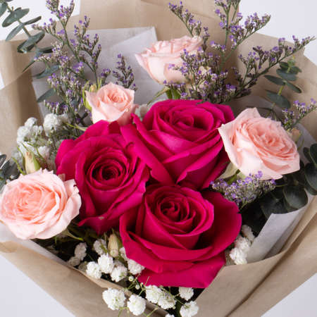 Bouquet of Roses taken in a beautiful light studioの写真素材