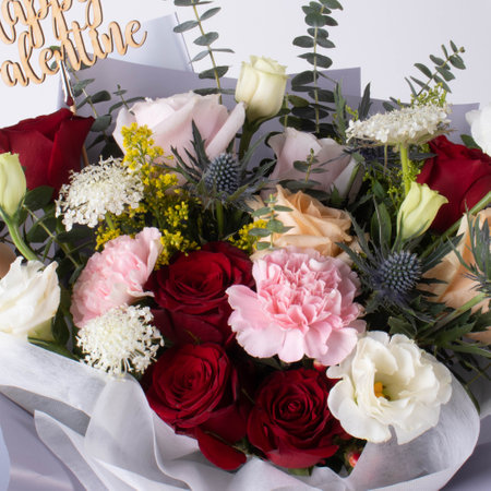 Bouquet of Roses taken in a beautiful light studioの写真素材