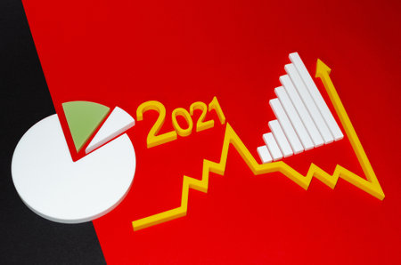 Up arrow in the stock market. The success of the growing growth increases to a concept. copy space for your textの写真素材