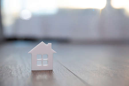 White house model with space to insert text. Property protection concept. Place for textの写真素材