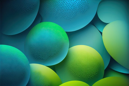 abstract background with smooth wavy lines in lime and cyan
