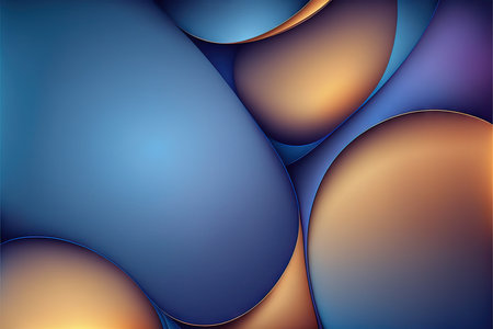 abstract background with smooth wavy lines in royal blue and peach colorsの写真素材