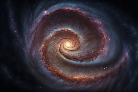 Spiral galaxy in deep space, computer generated abstract backgroundの素材