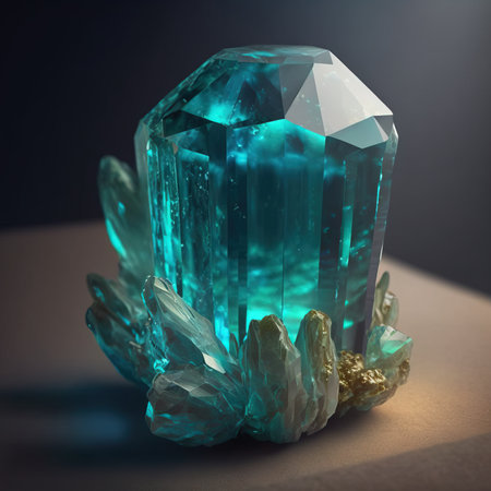 Aquamarine on a black background. ai generated illustration.の素材