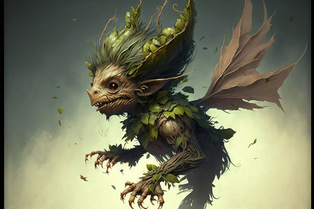 ai generated Illustration of a Flying Goblinn with Wingsの素材