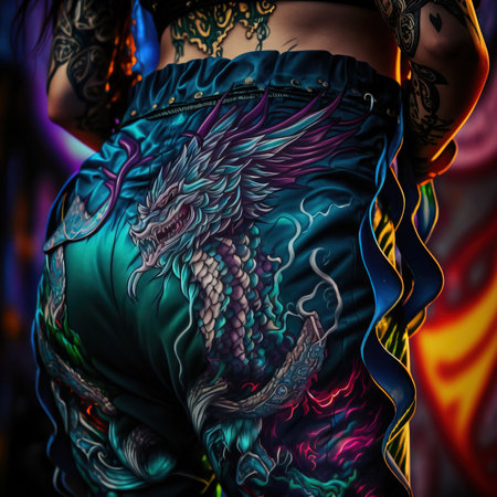 Korean woman dragon pantsの素材