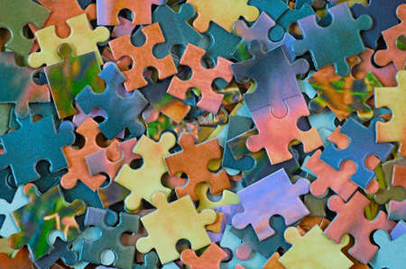 Background from parts of puzzle. Pile color mosaicsの写真素材