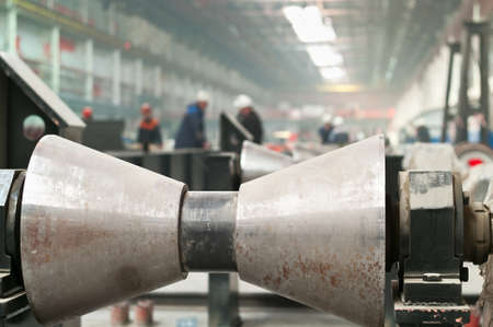Rolling forming roll metal works on manufacture of pipesの写真素材