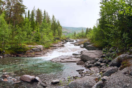Rapid river in mpuntains landの写真素材
